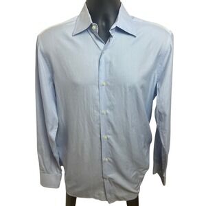 Culturata Roma Mens Slim Fit Dress Shirt Light Blue Cotton Made in Italy 15.5 39